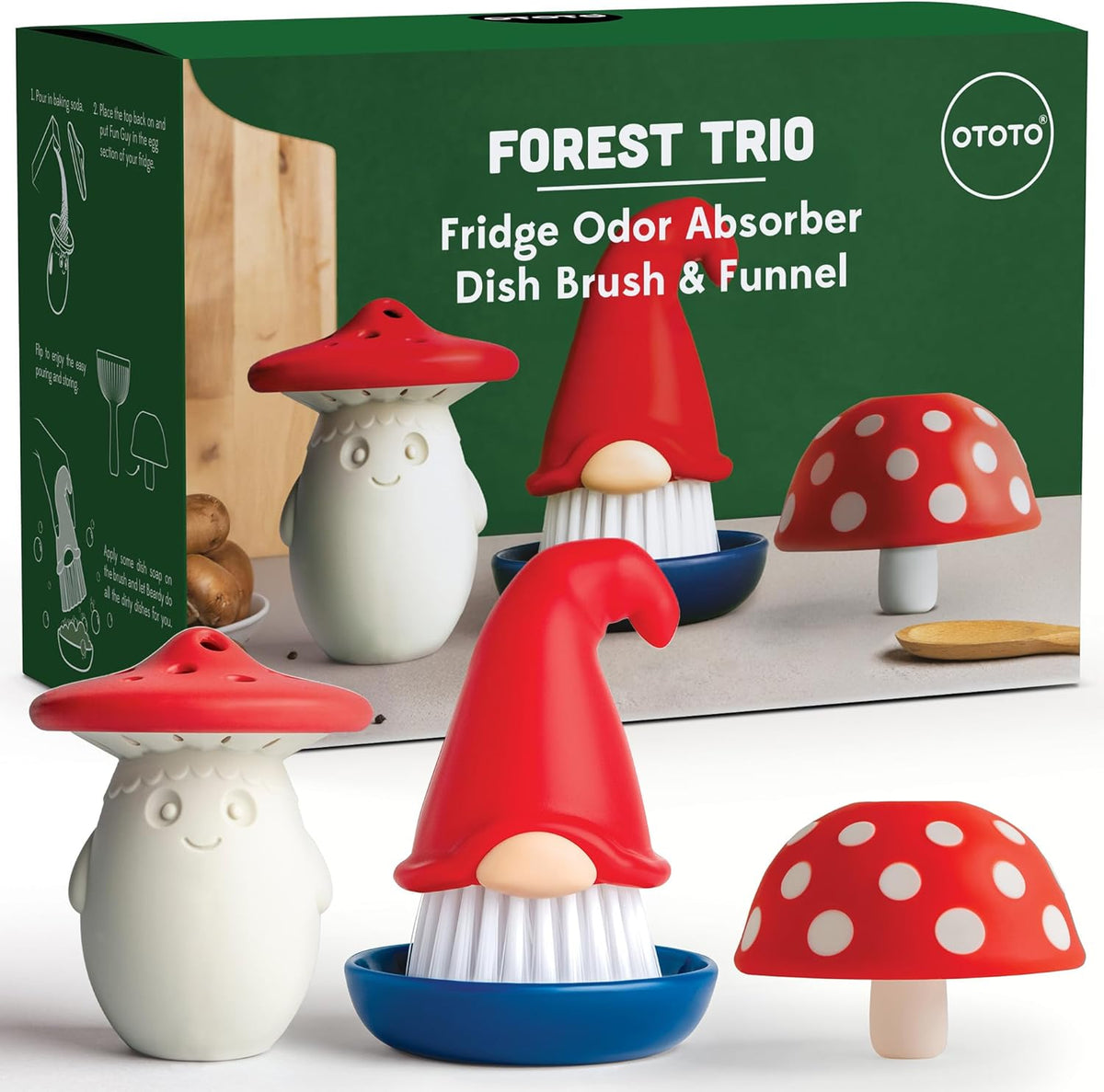 New! Beardy Gnome Dish Brush by Ototo - Dish Scrub Brush, Gnomes, Quirky Gifts, Dish Brush, Cute Kitchen Accessories, Funny Kitchen Gadgets, Vegetable Brush, Cute and Useful Gifts for Women