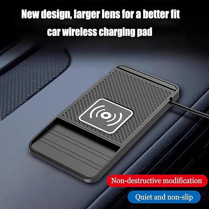Car Charger Silicone Pad for MINI F54 F55 F56 F57 F60, Fast Phone Charger Non Slip Cell Phone Flat Charging mat, Upgraded chip, Overcharge Protection,A USB