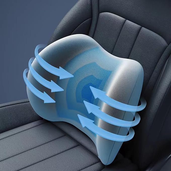 Car Lumbar Support Pillow and Car Neck Pillow for Toyota Corolla Cross 2022-2026, Ergonomic Memory Foam Car Seat Headrest & Lumbar Cushion with Adjustable Strap Neck and Back Pain Relief Cushion