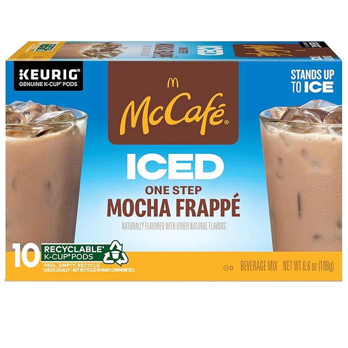 McCafe ICED One Step Mocha Frappe, Keurig Single Serve K-Cup Pods, 60 Count (6 Packs of 10)