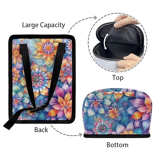 Car Trash Can with Lid Collapsible Waterproof Cars Garage Bag Reusable Hanging Automotive Garbage Bin Cars Accessories Interior Car Organizer, Mandala Flower Pattern