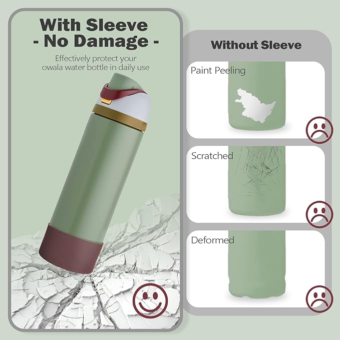 2PCS Silicone Boot for Owala 24oz FreeSip Water Bottle, Anti-Slip Scratch-Resistant Bottom Sleeve, Protective Sports Bottles Accessories, BPA-Free