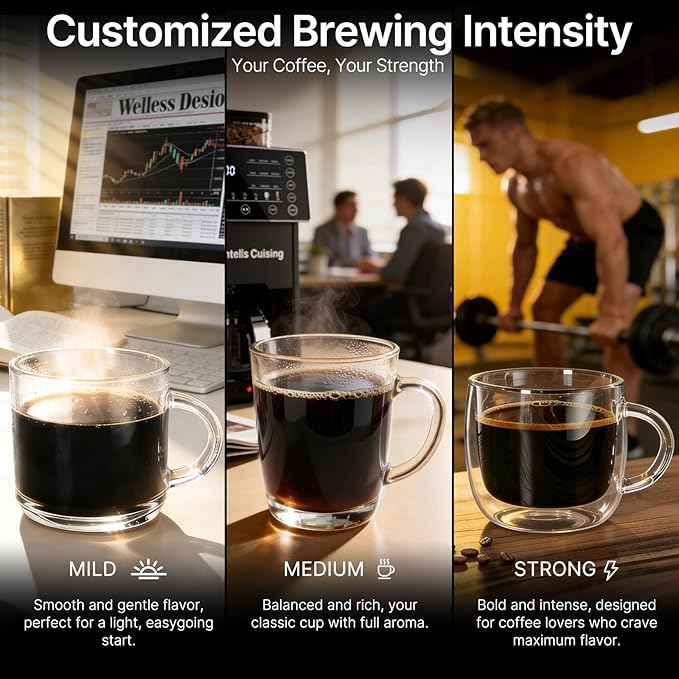 Coffee Maker with Grinder, 22OZ Drip Coffee Maker with Glass Carafe and Removable Filter, Programmable Hot and Cold Bean to Cup Coffee Machine with Timer, Auto Shut Off
