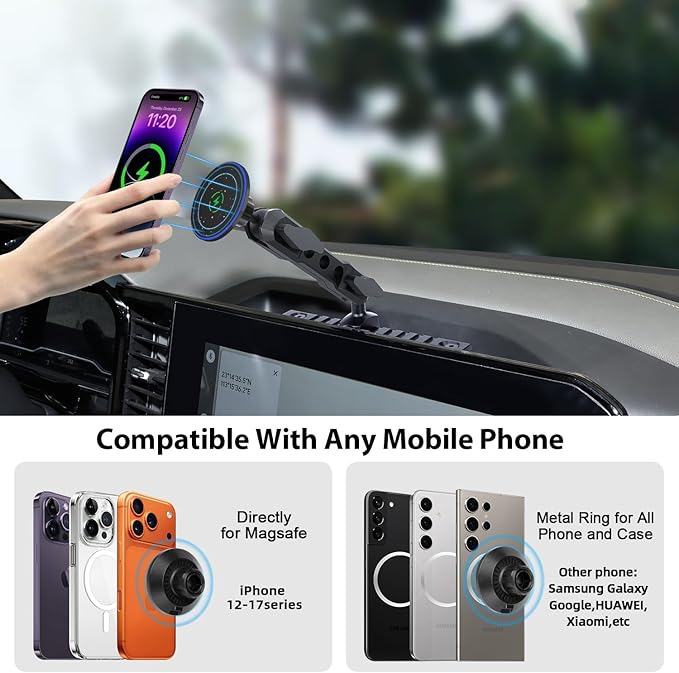 for 2022-2026 Chevrolet Silverado & GMC Sierra Phone Charger Mount, 2022+ Chevy Silverado 1500/2500/3500 Wireless Charging Phone Holder, Only fit 13.4" Touchscreen, 2026 Silverado & Sierra Accessories