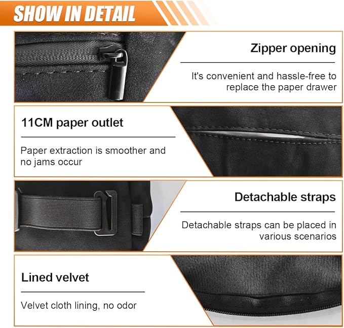 Car Tissue Holder, Rectangular Tissues Box Cover, Back Seat Tissue Dispenser for Tissues, Car Napkin Holder with Elastic Band, Fits for Storage & Organizer (Black)