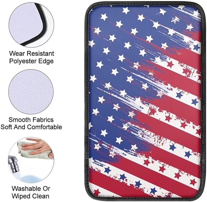 American Flag Arm Rest Cover Car Easy to Install Armrest Console Cover Protect from Pet Claws Cars Console Covers Universal Interior Accessories Cars Arm Rest Cover