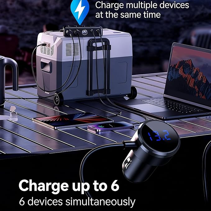 3-Port USB Car Power Converter with Fast Charging Technology for Multiple Devices Vehicle Butt Device