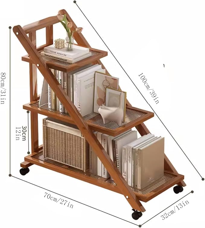 Folding Side Table Glass Coffee Station Table on Wheels,Movable Coffee Bar Stand Cart with Storage,Foldable Coffee Table,for Home Kitchen, Entryway, Living Room,Dining Room(Yellow,70x32x80cm)