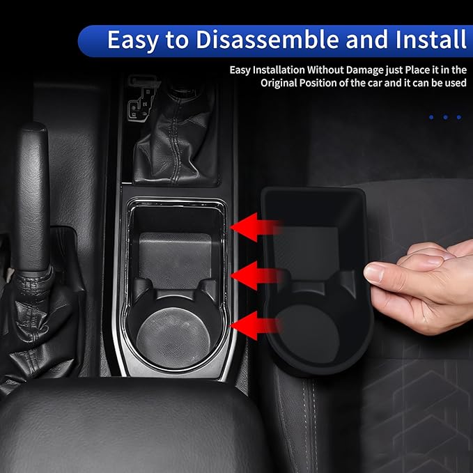 Central Control Gear Water Cup Silicone Case for 2016-2023 Toyota Tacoma Center Console Cup Holder Protector Interior Modification Accessories (Rear Gear Water Cup Mat)