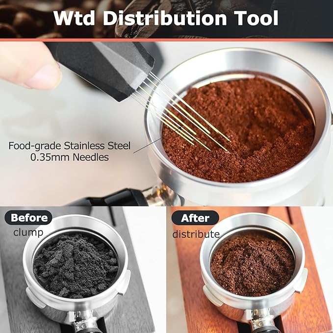 54mm Espresso Accessories Kit for Breville Portafilter, Coffee Distributor and Espresso Tamper, Wdt Espresso Distribution Tool & Dosing Funnel Set for Espresso Coffee Machines (54mm)