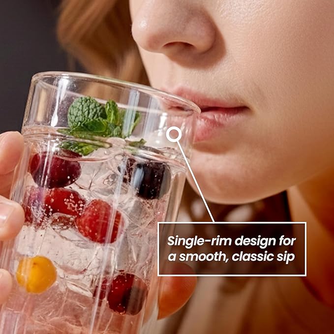 Kide Glass, Crystal Clear, 420ml Capacity, Double Wall