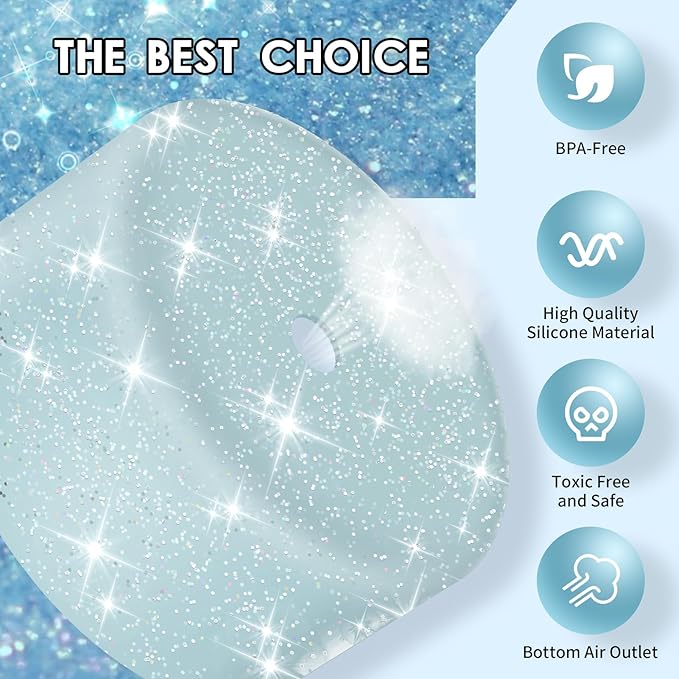 Protective Glitter Silicone Boot Compatible with Owala 24oz 32oz 40oz, Bling Cup Sleeve Bottom Bumper Cover Compatible with Owala FreeSip, Twist, or Flip Stainless Steel Water Bottles