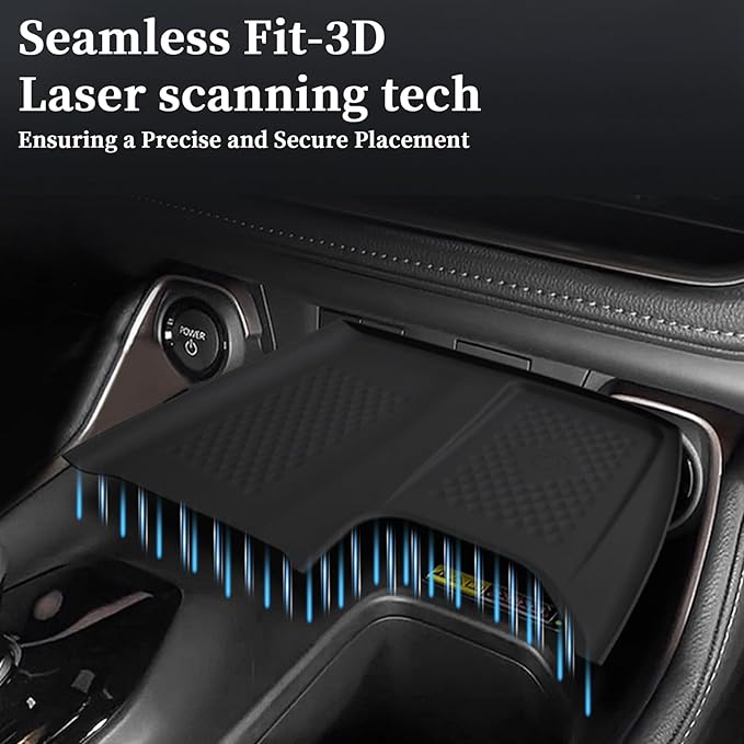 Wireless Charging Anti-Slip Mat Fit for 2024 2025 2026 Toyota Grand Highlander, Silicone Waterproof & Stain-Resistant Car Center Console Phone Charger Protective Pad Liner Accessories(1PCS)