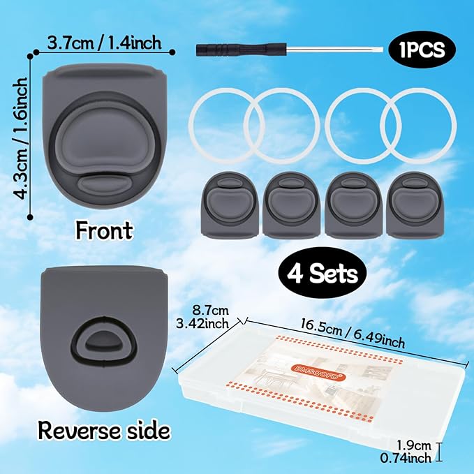 4 Sets Replacement Silicone Stopper and O Ring Gasket Compatible with Owala FreeSip 24oz 32oz,Water Bottle Lid Insert Cap Rubber Seal Parts for Owala 16/19/24/32/40oz Mouthpiece Piece Accessories