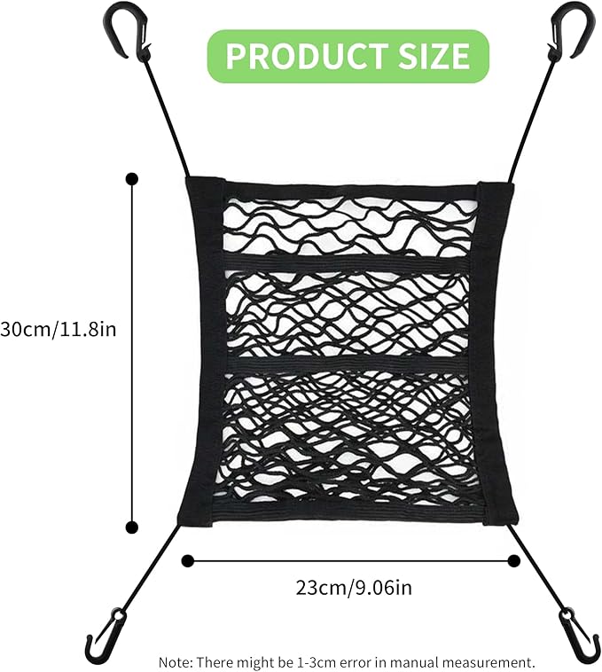Dog Pet Net Barrier with Auto Safety Mesh Organizer Universal for Cars, SUVs -Easy Install,Car Divider & Storage Bag, Car Divider for Driving Safely with Children & Pets(Black-3 Layer)