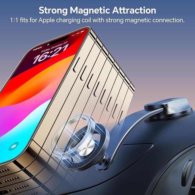 for Magsafe Car Mount【Super Suction】Phone Holders for Your Car Magnetic【Bendable Memory Alloy】Windshield Magnetic Phone Holder Car Accessories for iPhone 16 15 14 13 12 Pro Max Plus Magsafe Case