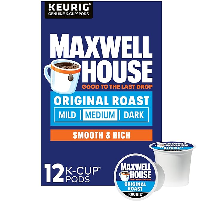 Maxwell House Original Roast Medium Roast K-Cup Coffee Pods, 12 ct Box