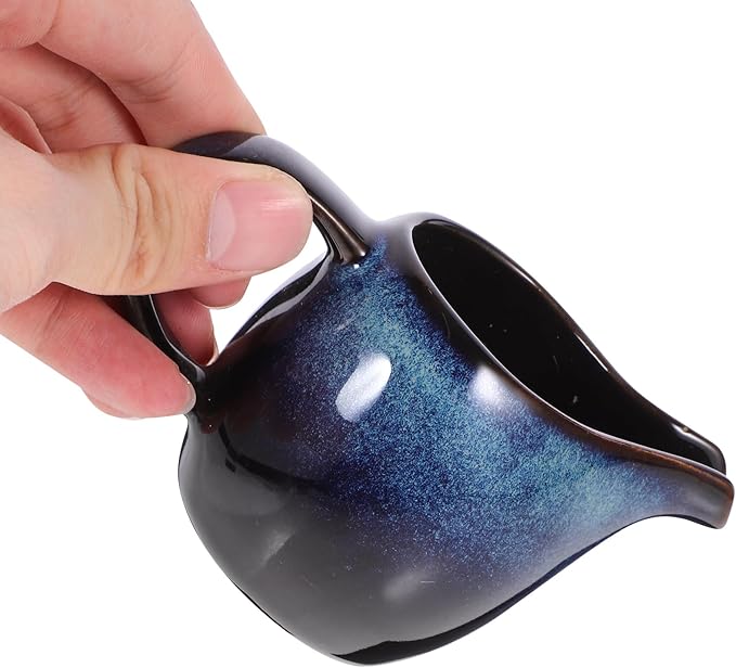 Amosfun Ceramic Milk Pitcher with Handle and Spout 4Oz Creamer for Coffee Tea and Sauces Small Stoneware Pitcher for Home Kitchen Dining