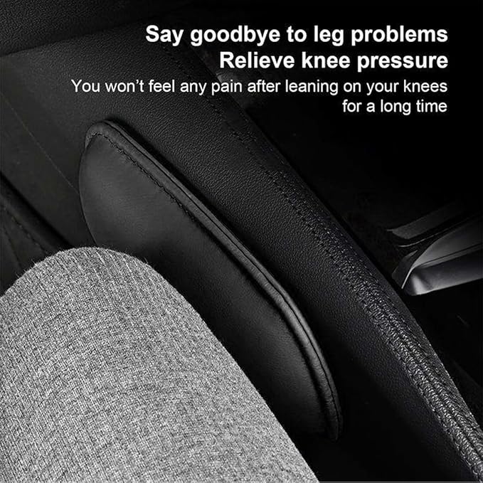 Car Knee Cushion Pad, Memory Foam Microfiber Leather Vehicle Door Armrest Pillow for Leg Elbow, Comfort Automotive Center Console Knee Pad Protector, Universal for Automobile RV Truck (Black)