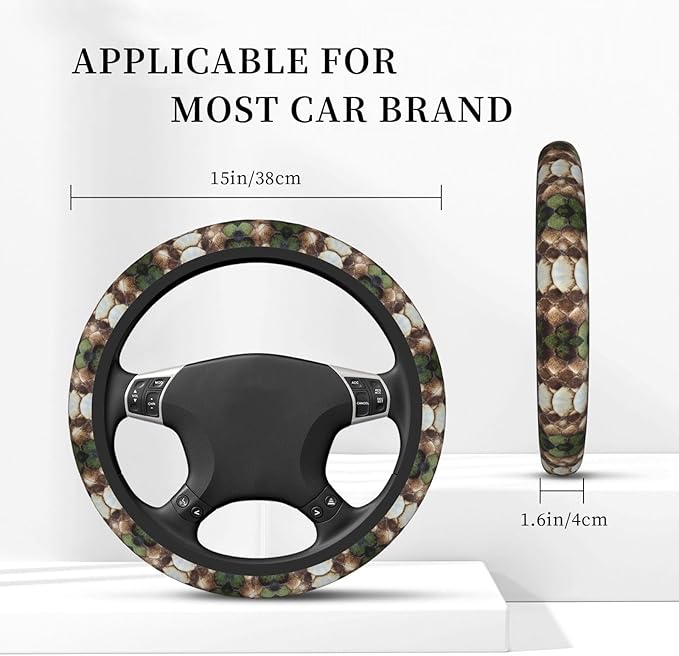 Snakeskins-Print Universal Fit Steering Wheel Cover for Car, Truck, and SUV, Durable Steering Wheel Protection