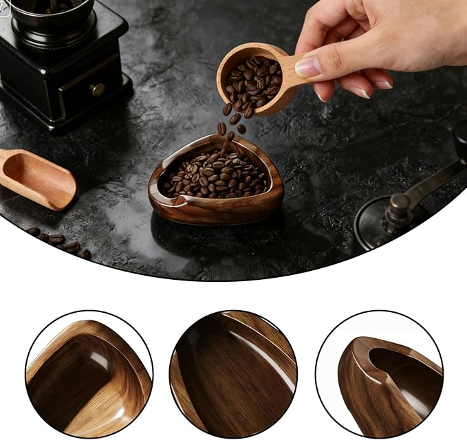 2 Coffee Bean Spray Bottles with Walnut Wood Dosing Cup Set – Anti-Static Spray for Coffee Beans, Espresso Bar Walnut Dosing Cup Accessories