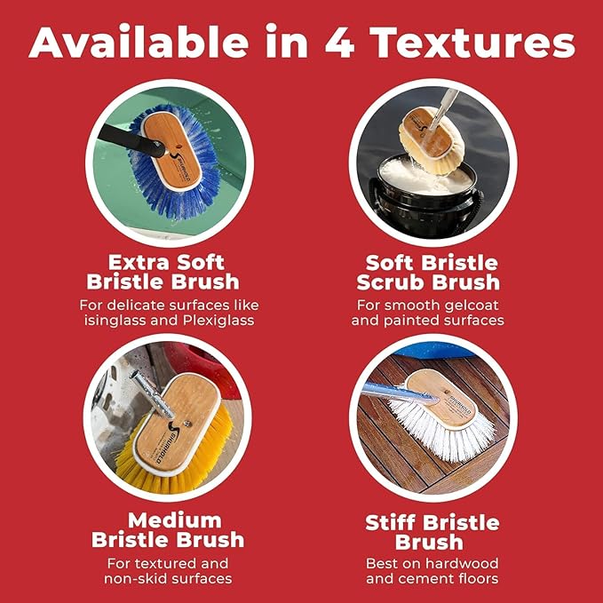 Shurhold 950 6" Deck Brush with Extra Stiff White Polypropylene Bristles