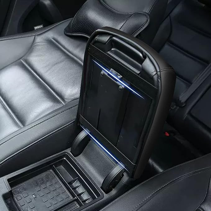 AOMSAZTO Console Covers for 2007-2011 Toyota Camry Leather Black with Black Stiches