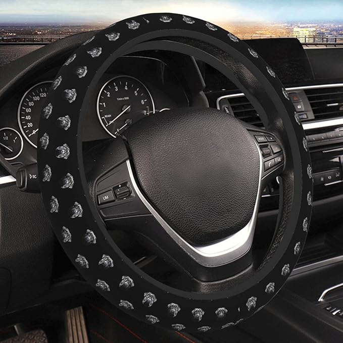 Neoprene Steering Wheel Cover Pug Dog Print Car Steering Wheel Cover Universal Fit for Most Cars