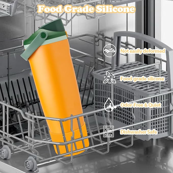 Silicone Boot for Owala 30oz & 40oz FreeSip Sway Bottles & Tumblers - Non-Slip, Scratch-Resistant, Stability Enhancer, Available in 12 Colors (Orange Grove)