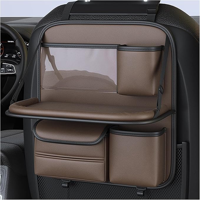 Car Backseat Organizer for Tesla Model X 6seats 2015 2016 2017 2018 2019 2020 2021 2022, Multifunctional Car Organizer Back Seat, Car Storage Organizer with Foldable Table Tray, Large Storage Pockets