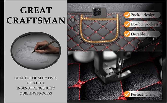 Yaruicar Custom Personalized Floor Mats for Cars Luxury Full Coverage All Car Floor Mats Anti-Slip Leather Car Mat Set Trucks & SUVs Trucks Automotive Floor Mats Liners (Yellows)