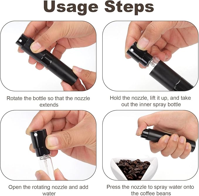 2pcs Coffee Dosing Cup with Spray Bottle, Ceramic Coffee Bean Dosing Tray & Spritzer for Tea Espresso Vessel Accessories Kit Gift for Coffee Lovers (Up to 35g Coffee Bean)