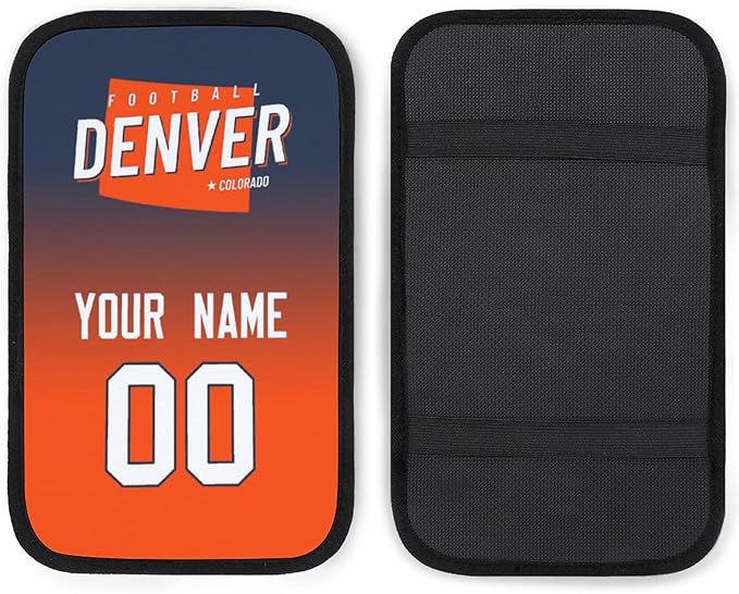 Custom Football Car Armrest Covers Universal Auto Center Console Pad Car handrail Box Cushion Personalized Add Name & Number Fans Gift Fit Suit for SUV Truck Sedan Van