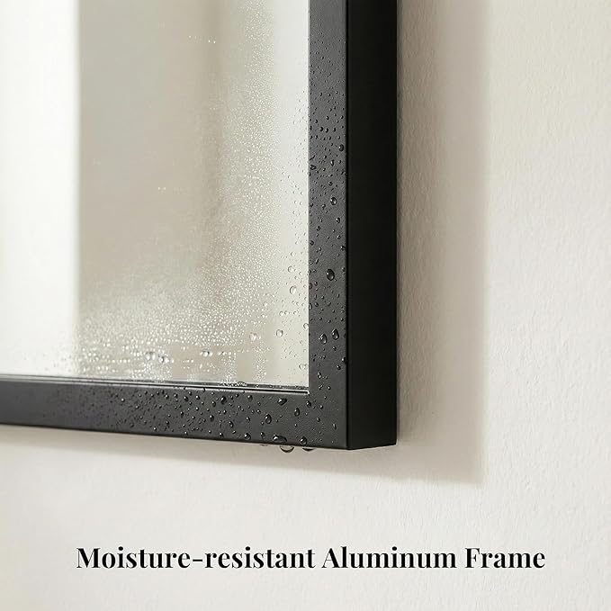 60"x30" Black Bathroom Mirror for Double Vanity, Metal Framed Large Wall Mirror Over Sink, Full Length Body Mirror, Modern Farmhouse Decor, Flush Mount