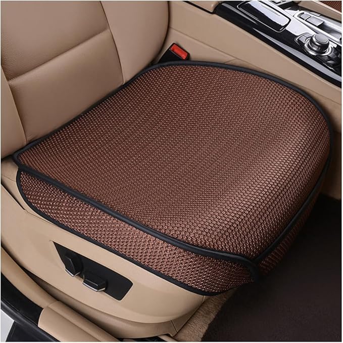 Car Front Seat Bottom Cover, Breathable Anti Slip Auto Frontseat Cushion Mat with Storage Pocket, Comfortable Vehicle Interior Chair Protection Pad, Universal for SUV Sedan Truck(Coffee)