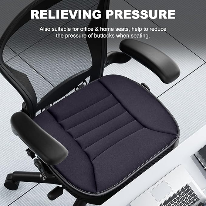 1 Pack Car Seat Cushion with Thin Comfort Memory Foam, Seat Cushion for Car and Office Chair