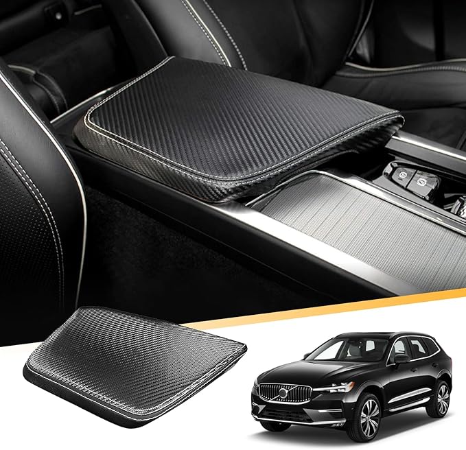 LFOTPP Central Console Armrest Box Cover Fit for Volov 2021 2022 2023 2024 2025 2026 XC60 S60 SPA Cover Car Armrest Cover Auto Center Console Pad (XC60 S60 Carbon Fiber)