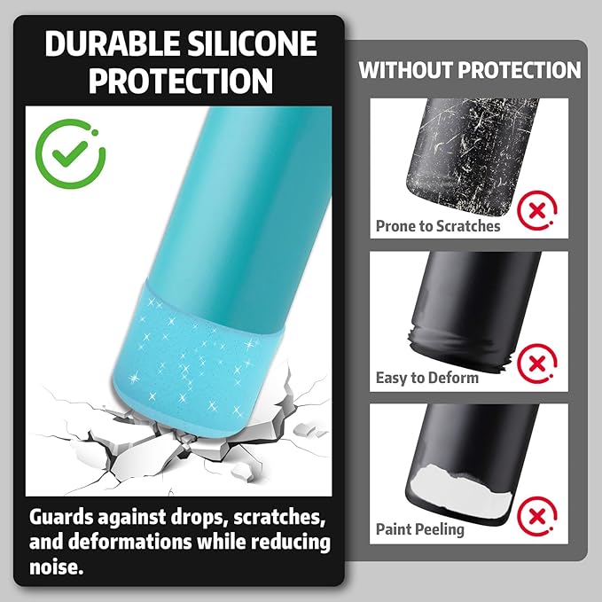Silicone Boot for Owala 40oz Water Bottle – Anti-Slip Protective Cover, Bottle Boot, Base Cover Compatible with FreeSip, Sleeve for Stainless Steel Tumblers (Glitter Blue, 40OZ)