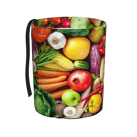 Funny Vegetable Car Trash Can Garbage Cans Foldable,Cute Hanging Car Organizer and Storage Bag Leak Proof, Auto Back Seat Trash Bin Universal for Truck, SUV, Outdoor Travel