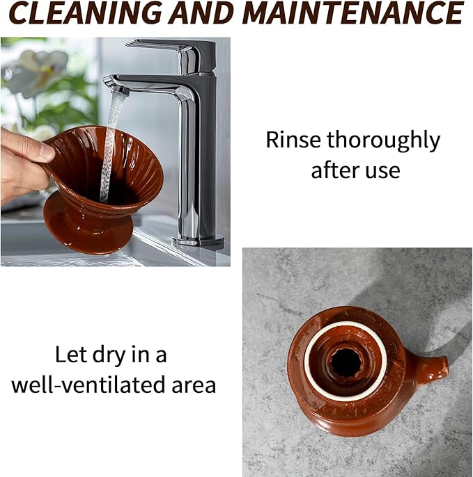 Mongdio Pour Over, Ceramic Coffee Pour Over, Reusable Porcelain Portable Pour Over Coffee Maker with 40pcs Paper Filter, For Home,Coffee