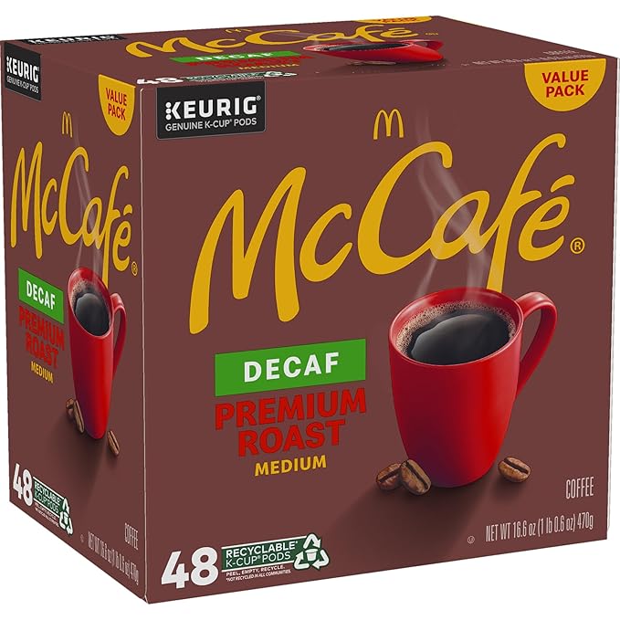 McCafe Premium Roast Decaf, Keurig Single Serve K-Cup Pods, Medium Roast Coffee Pods, 48 Count