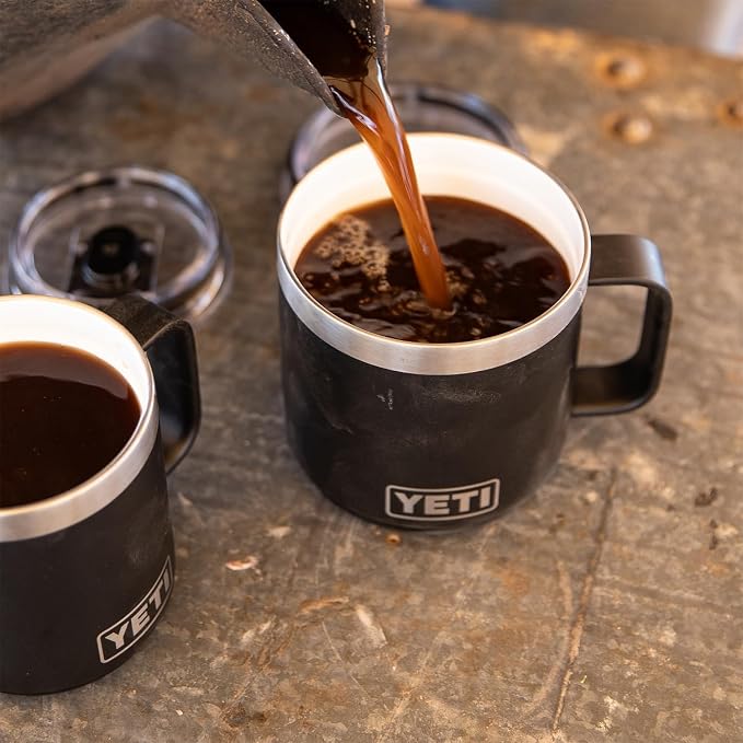 YETI Rambler 14 oz Ceramic Lined Stackable Mug, Vacuum Insulated, Stainless Steel with MagSlider Lid, Stainless