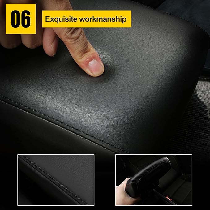 AOMSAZTO Center Console Covers for 2015-2021 2022 2023 Ford Mustang Armrest Pad Black