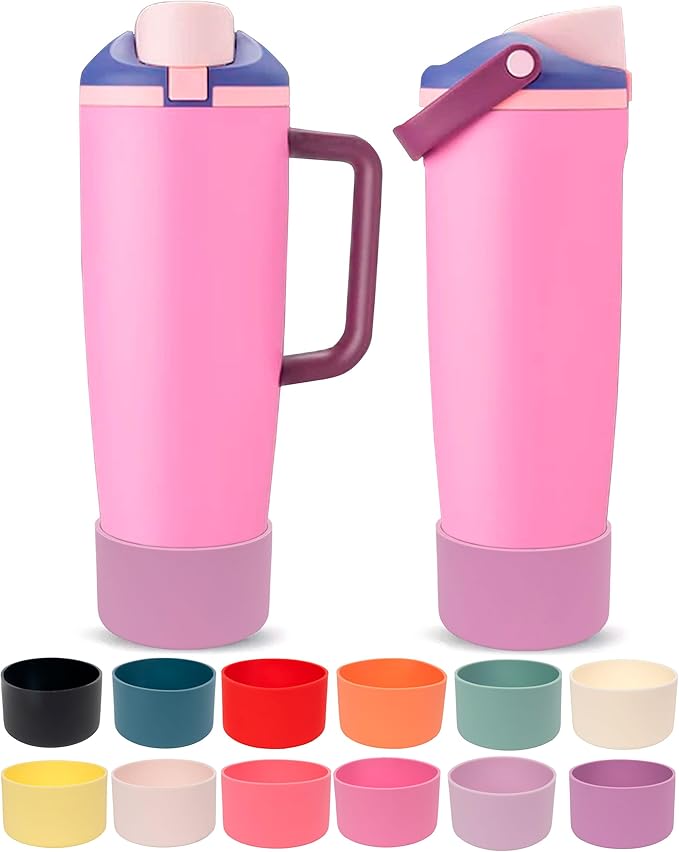 Silicone Boot for Owala 30oz & 40oz FreeSip Sway Bottles & Tumblers - Non-Slip, Scratch-Resistant, Stability Enhancer, Available in 12 Colors (Lilac Bloom)