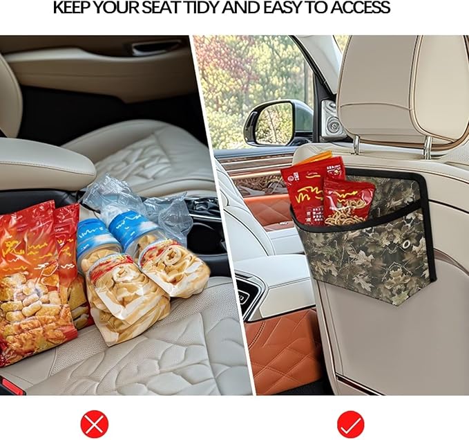 Renewold Green Hunting Camo Car Pocket Organizer Small Storage Bag for Sunglasses Keys Wallet Cell Phone Holder Auto Pouch Car Accessories Multifunction for Office Bedroom Boat Women Men Gift