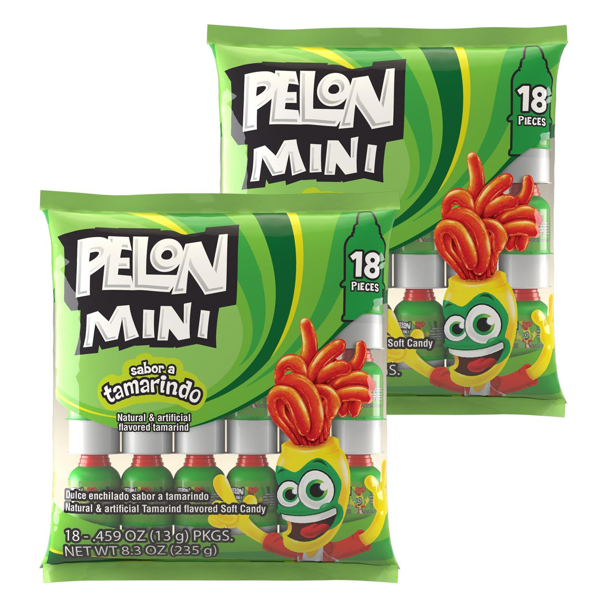Pelon Pelo Rico Mini Tamarind Candy, 0.45 oz, 18 Count (Pack of 1)