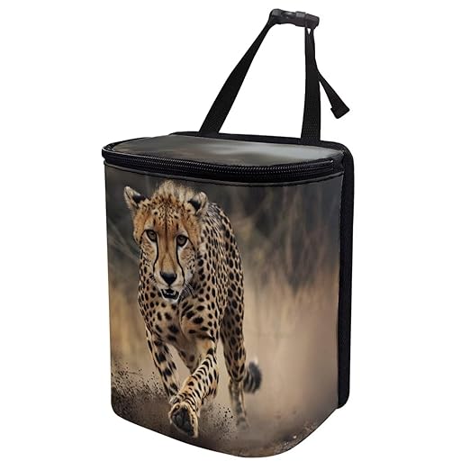 DISNIMO Cool Cheetah Car Trash Can Easy-to-Install Car Accessory Interior, Leak-Proof Car Garbage Can Bin Organizer Storage Bag for the Back Seat of Any Cars, Sedans, SUVs & Trucks