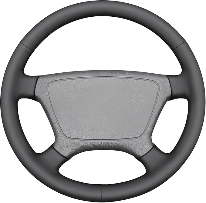 MEWANT Black Hand Stitch Steering Wheel Cover for C-Class W202 E-Class W210 W124 S-Class W140 1993-2000 Smooth Microfiber Leather DIY Wrap Custom Fit Classic Car Interior Accessories