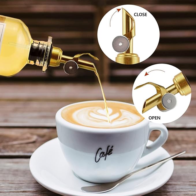 Set of 3 Coffee Syrup Glass Dispenser Bottles 16.23oz Pump Bottles with 20 Labels for Coffee Bar Organization