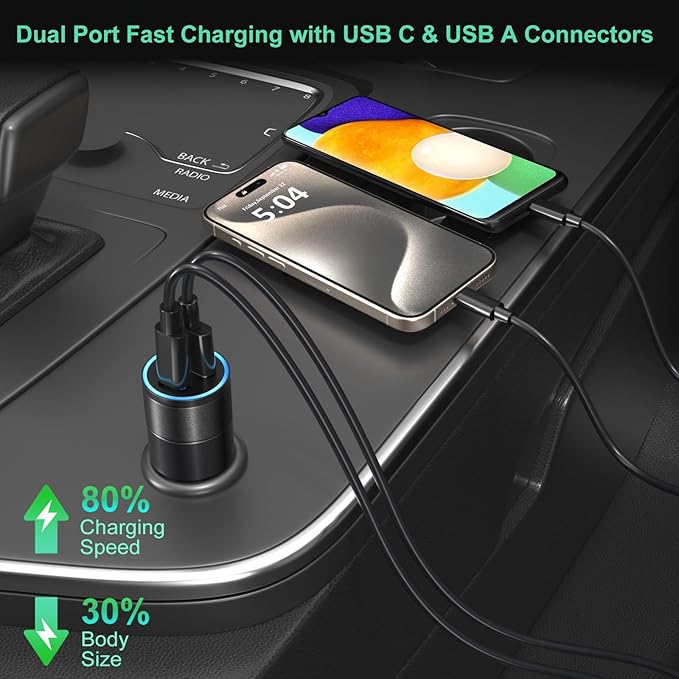 Car Charger Adapter 10 Pack, 65W Multi Port USB C & USB A Car Charger+36W Dual Port USB Car Charger Cigarette Lighter USB Charger Plug for iPhone 16 15 14 13 12 11 Pad Pro